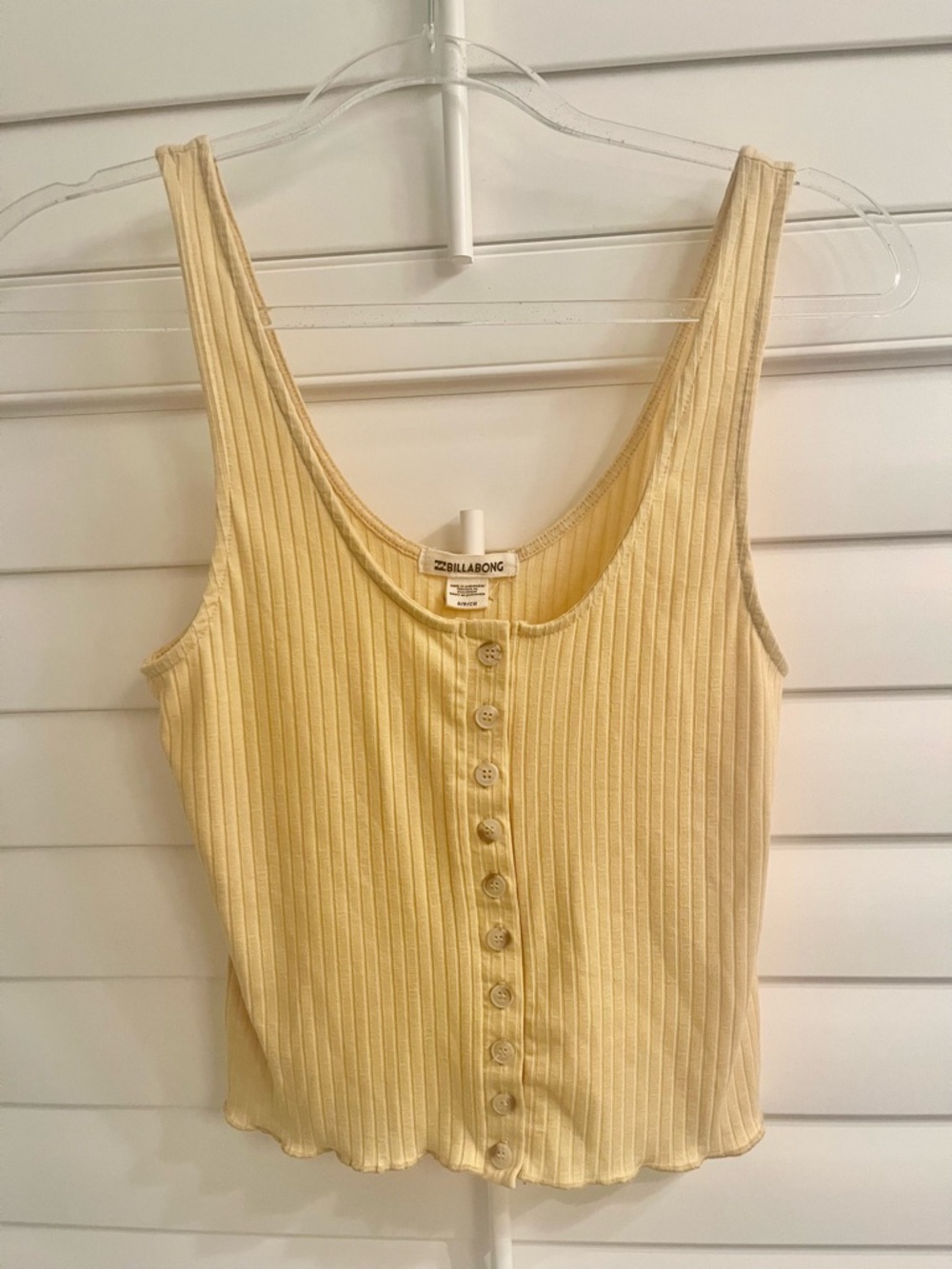 Billabong Soft Yellow Button-Front Tank